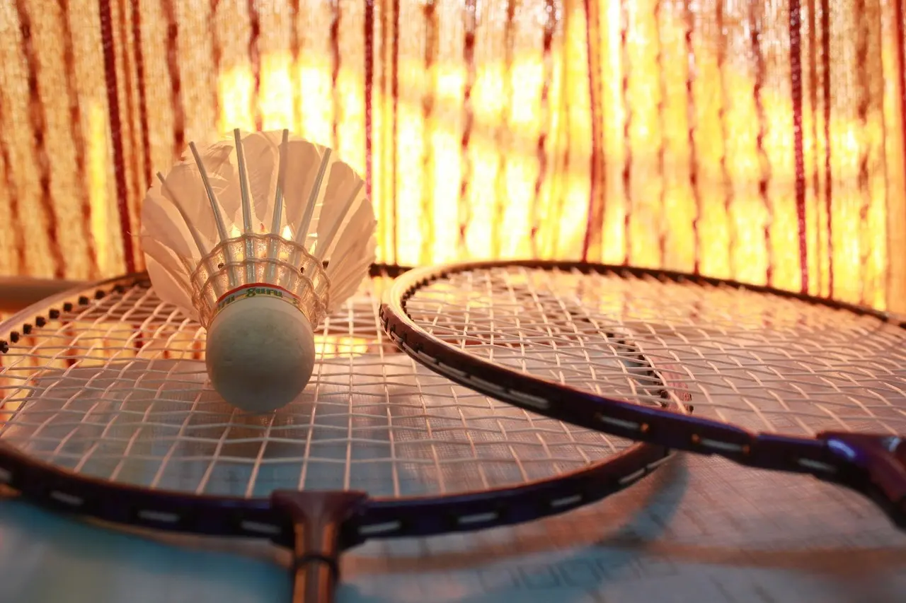 To badmintonketsjere og en fjerbold